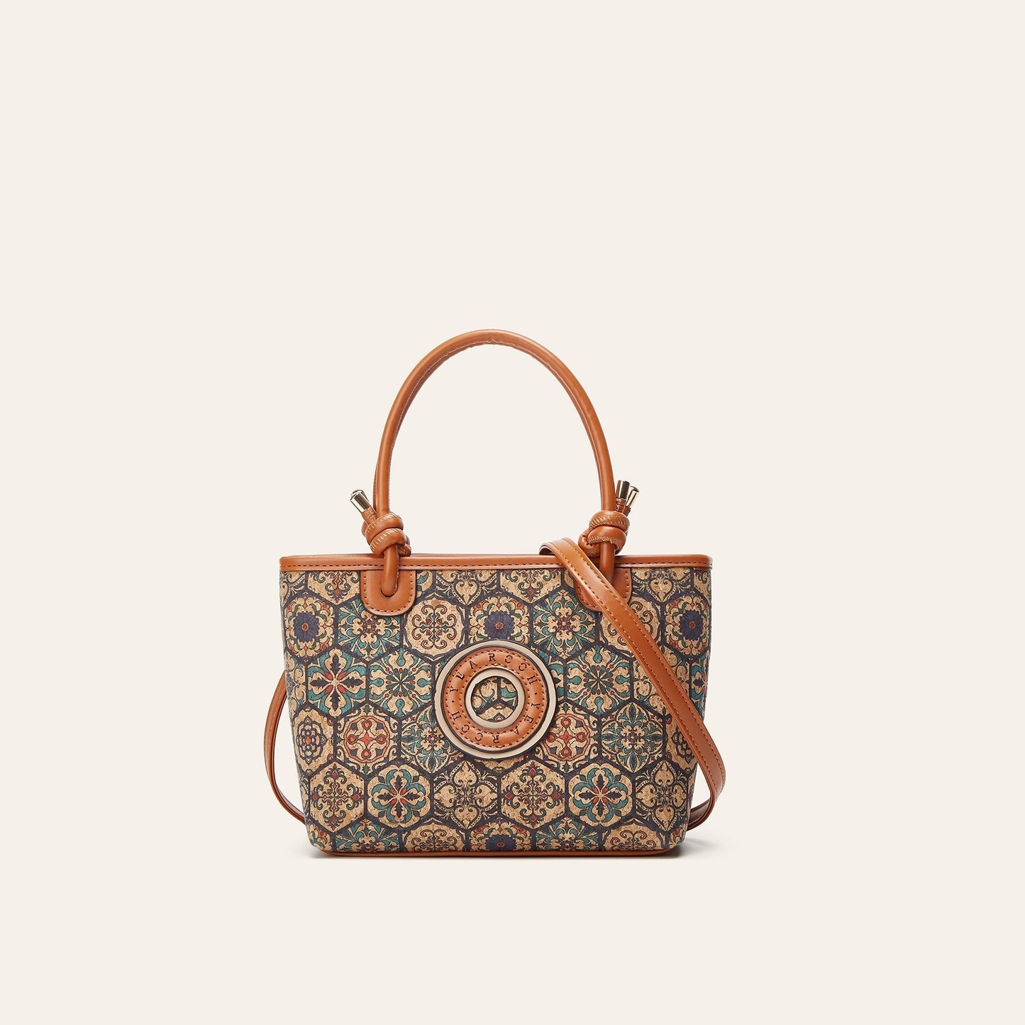 Vintage Cork Pattern Handbag Stylish Casual Tote Bag