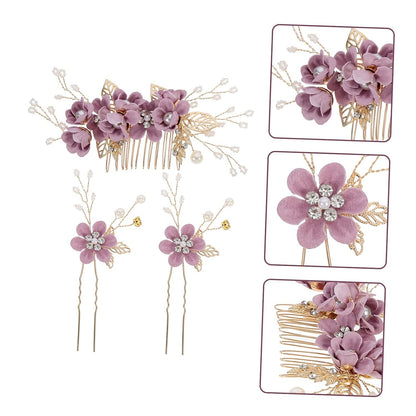 Bridal Blue Flower Hairpin Forest Inspired Wedding Hairpiece