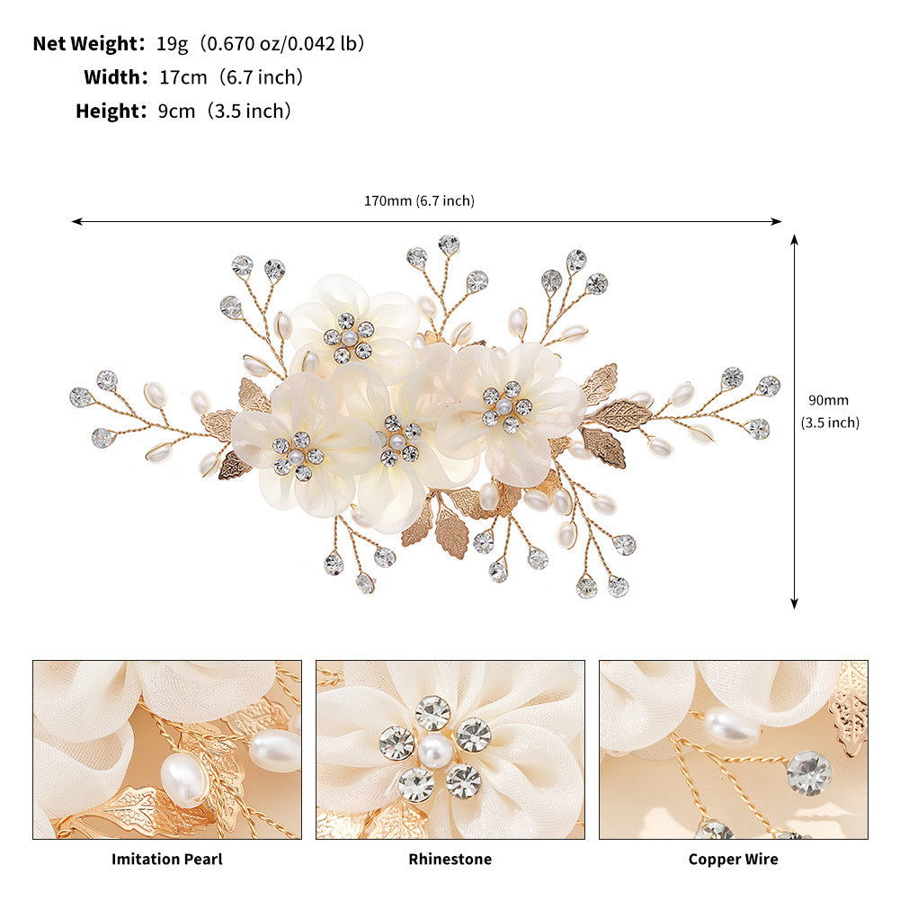 Handmade Floral Pearl Hair Clips for Weddings and Parties