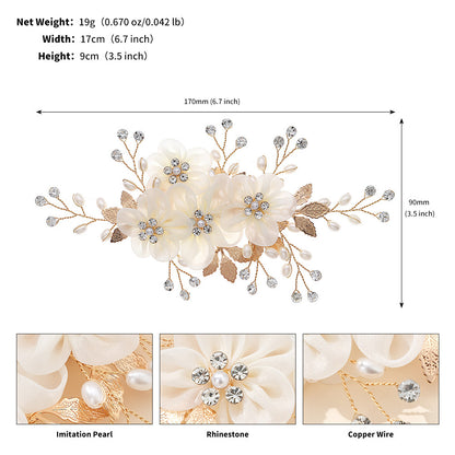Handmade Floral Pearl Hair Clips for Weddings and Parties