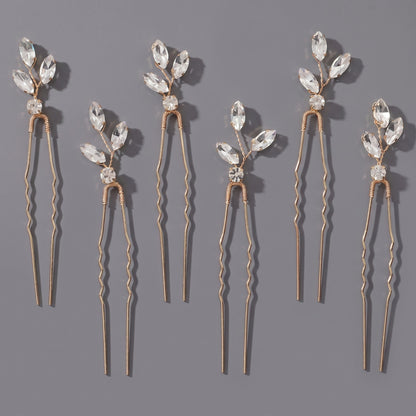 Handcrafted Pearl Hairpins With Rhinestones For Weddings