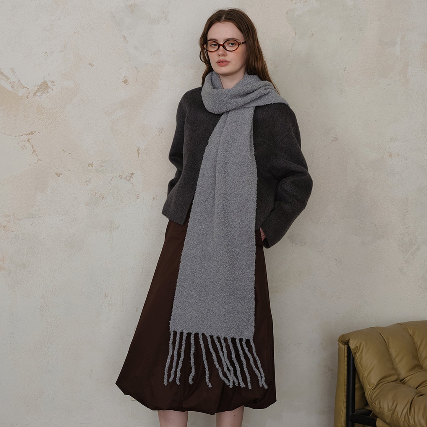Wool Tassel Scarf Soft Breathable Versatile Wrap for Women
