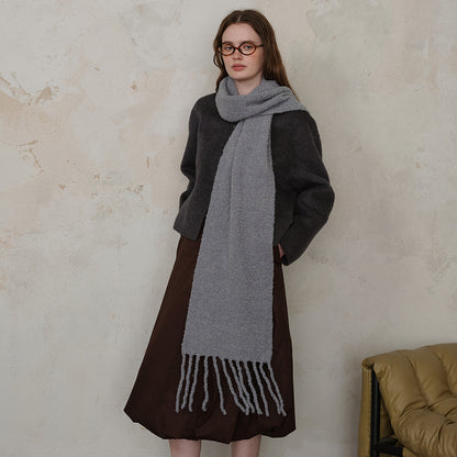 Wool Tassel Scarf Soft Breathable Versatile Wrap for Women