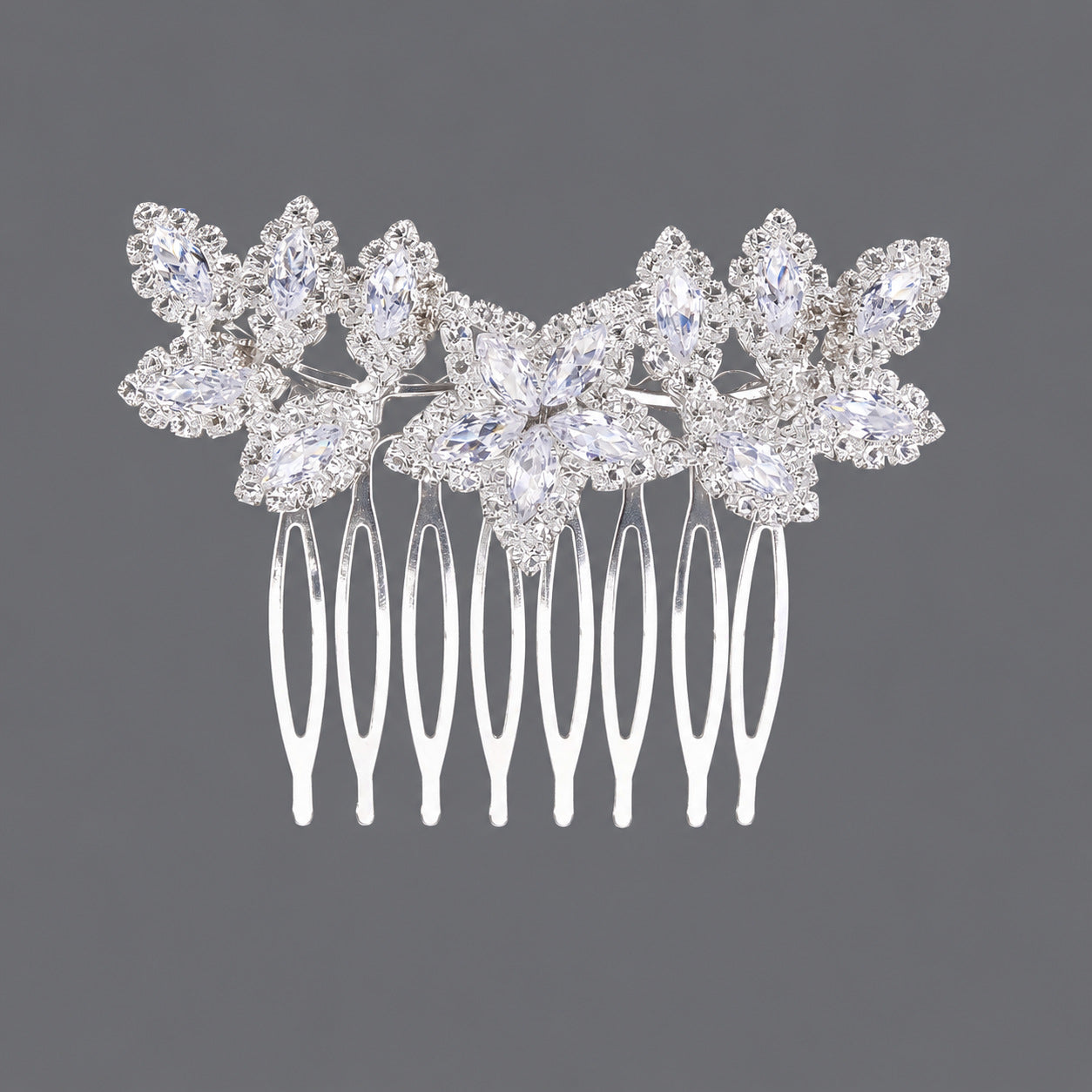 Vintage Floral Zircon Hair Comb Elegant Bridal Headpiece