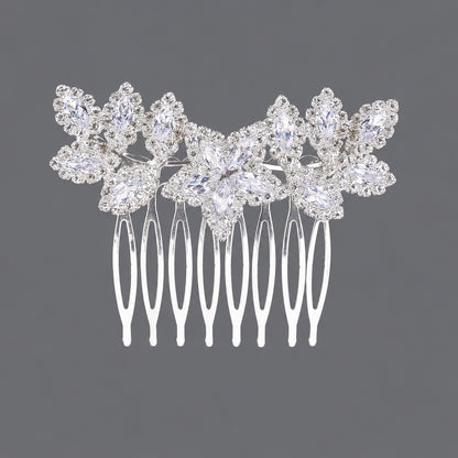 Vintage Floral Zircon Hair Comb Elegant Bridal Headpiece