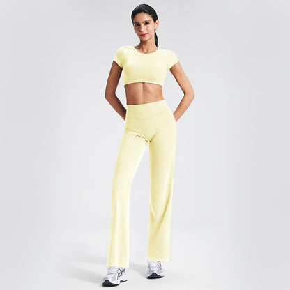 Backless Sports T-Shirt Set with Removable Pads for Women