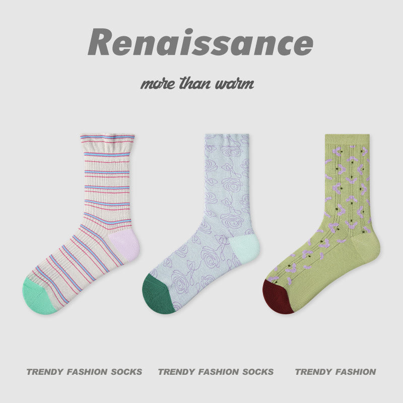 Socks Diamond Mesh Cotton Moisture Wicking Casual