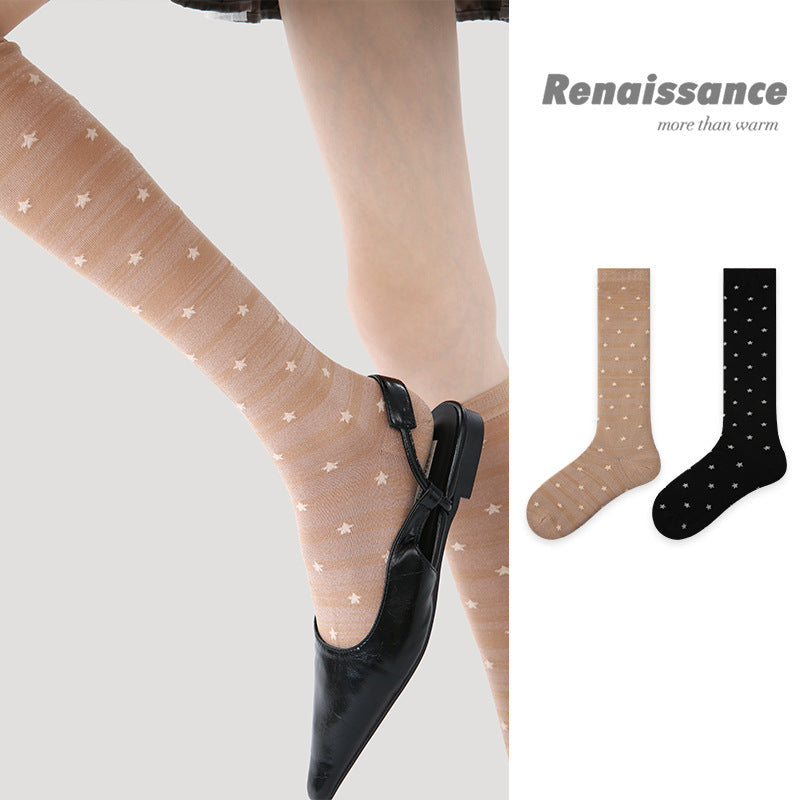 Socks Retro Color Block Moisture Wicking Nylon Mid Calf