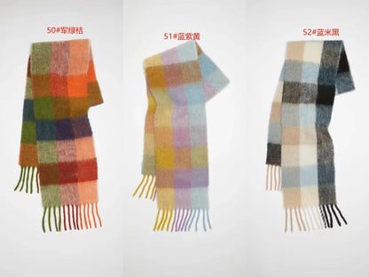 Trendy Plaid Scarf Plush Warm Women’s Shawl