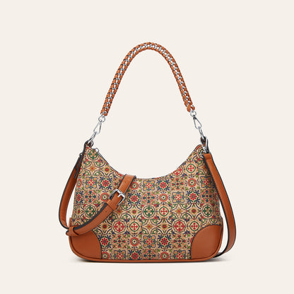 Trendy Ethnic-Inspired Cork Shoulder Bag