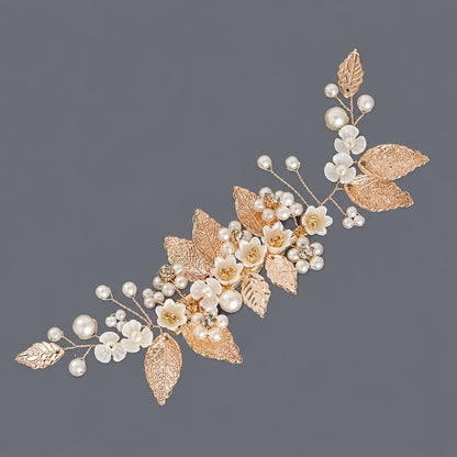 Elegant Floral Hair Clips with Pearl and Rhinestone Accents