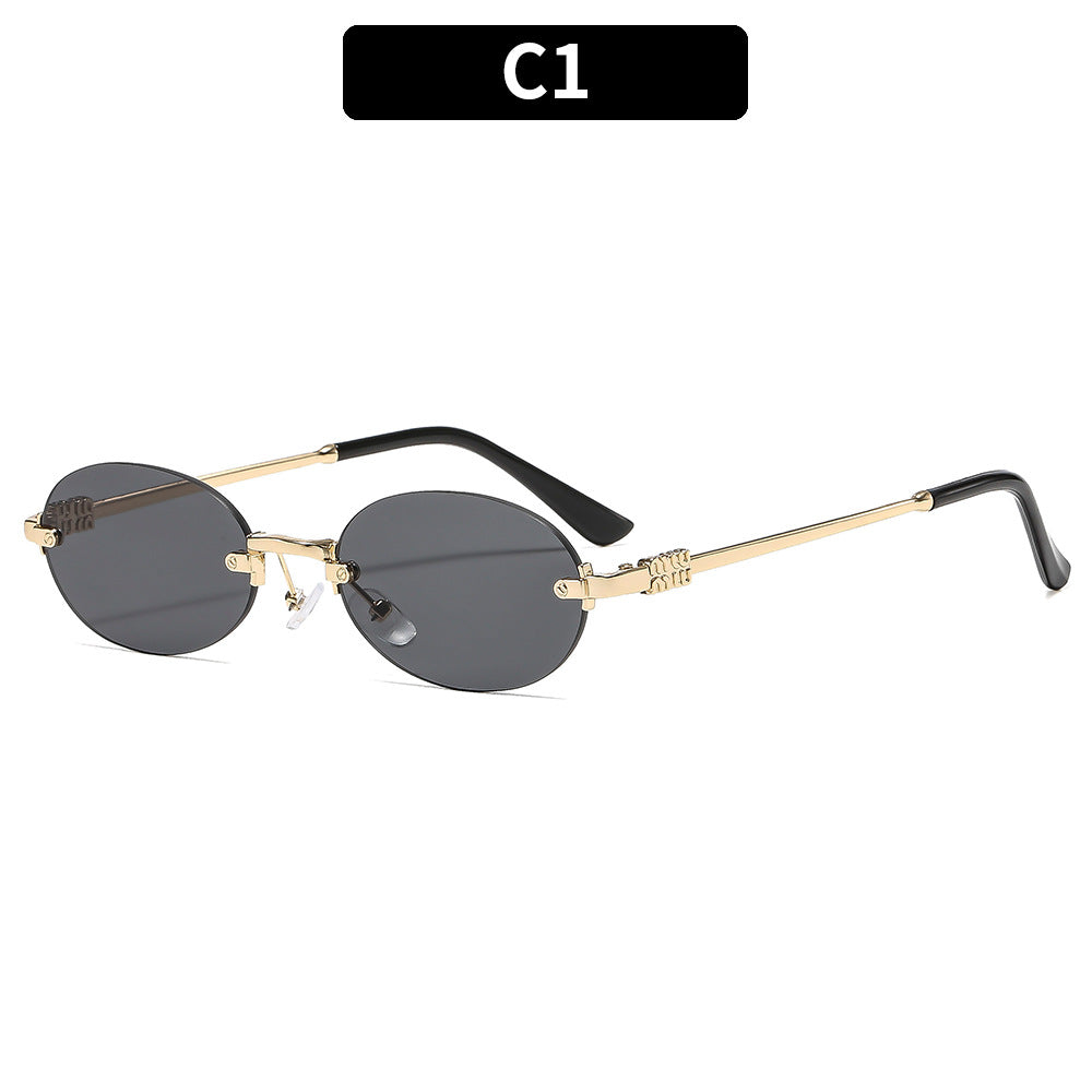 Oval Frame UV400 Sunglasses Stylish for Outdoor Activities