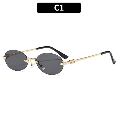 Oval Frame UV400 Sunglasses Stylish for Outdoor Activities
