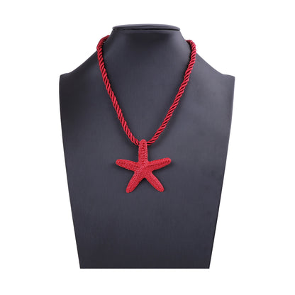 Alloy Starfish Pendant Necklace Beach Casual Layering