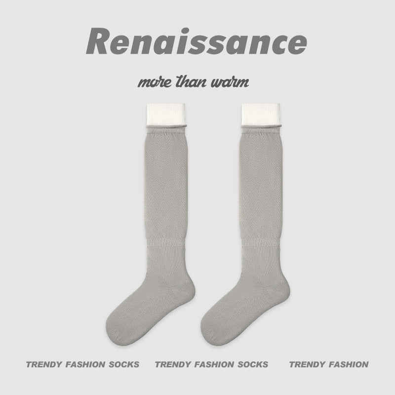 Renaissance Retro Mesh Mid Calf Socks Breathable Cotton