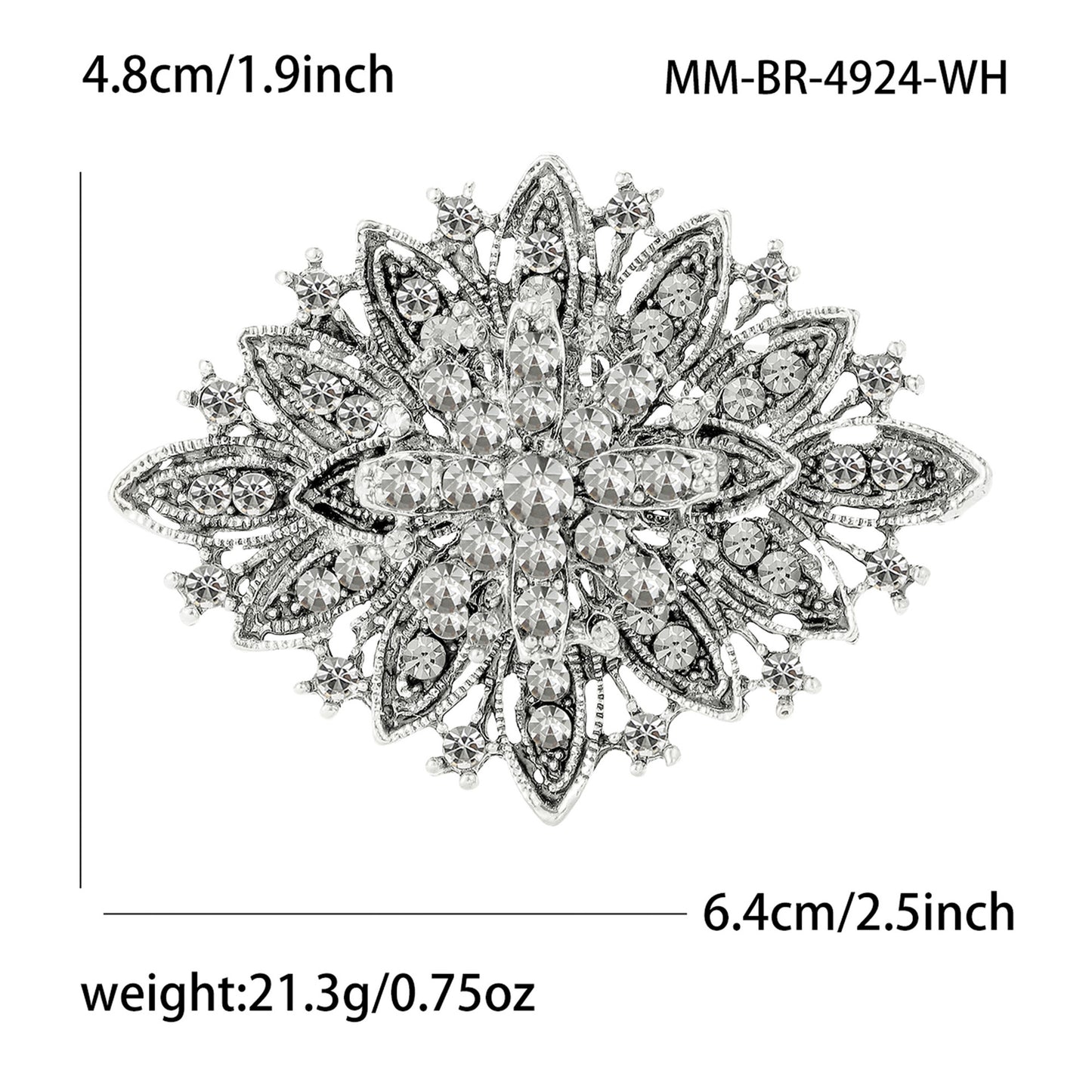 Exquisite Alloy Brooch with Rhinestones Elegant Fashion Accessory
