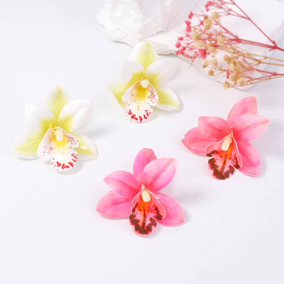 Earrings Boho Fabric Flower Lightweight Vacation Ready