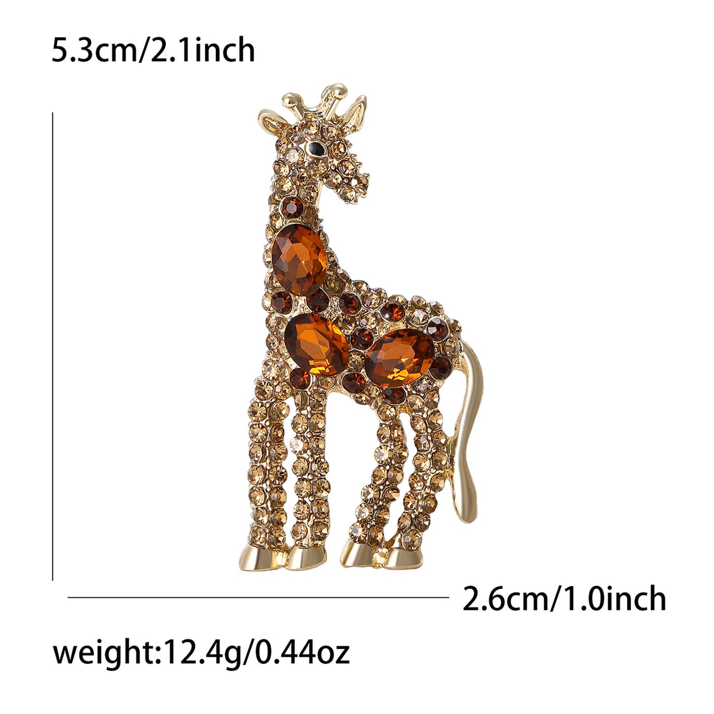 Stylish Giraffe Brooch with Gemstones for Unisex Fashion Accessories