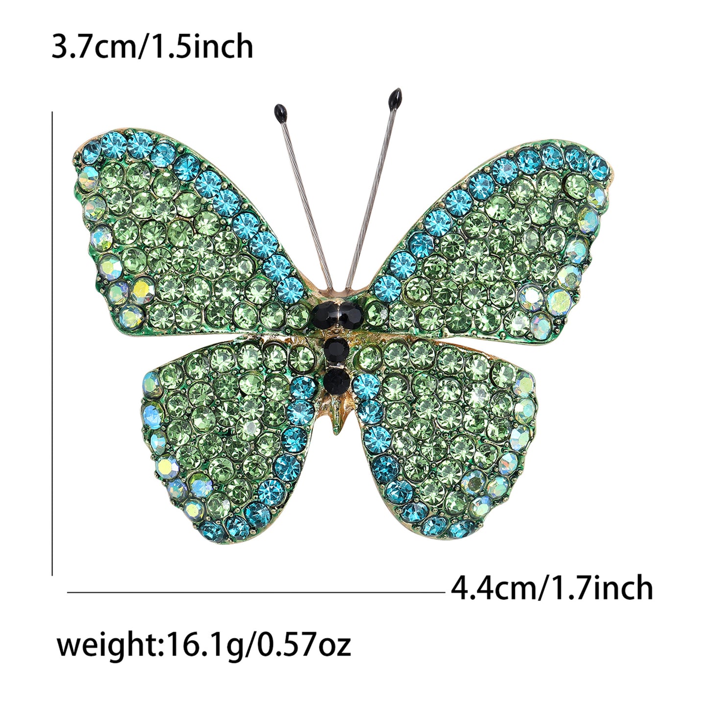 Alloy Butterfly Brooch with Rhinestones for Women's Elegant Outerwear