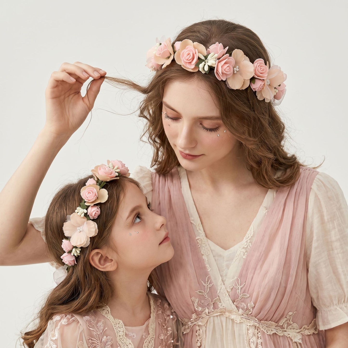 Floral Headband with Ribbons Handmade for Boho and Beach Photoshoots