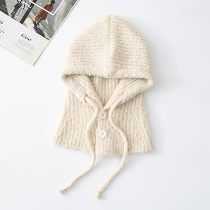 Trendy Knit Wool Blend Balaclava Hat with Neck Warmer