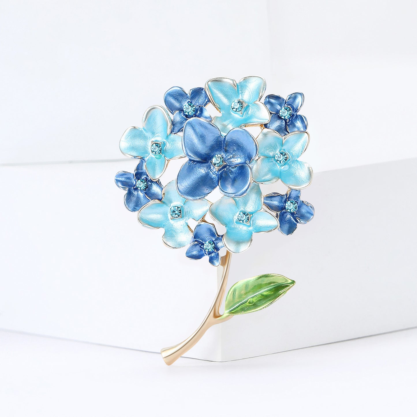 Floral Brooch with Rhinestone Accent - Elegant Women’s Brooch Pin