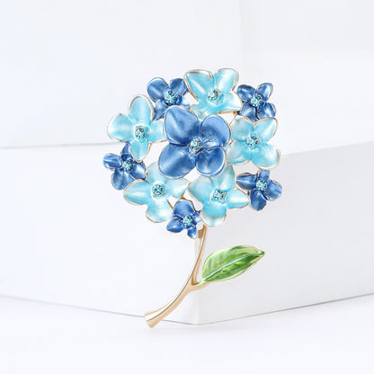 Floral Brooch with Rhinestone Accent - Elegant Women’s Brooch Pin
