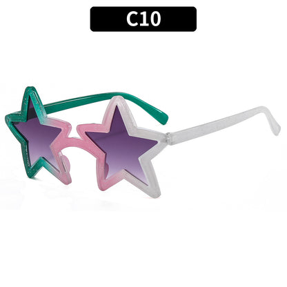 Trendy Colorful Star Shaped Sunglasses for Parties