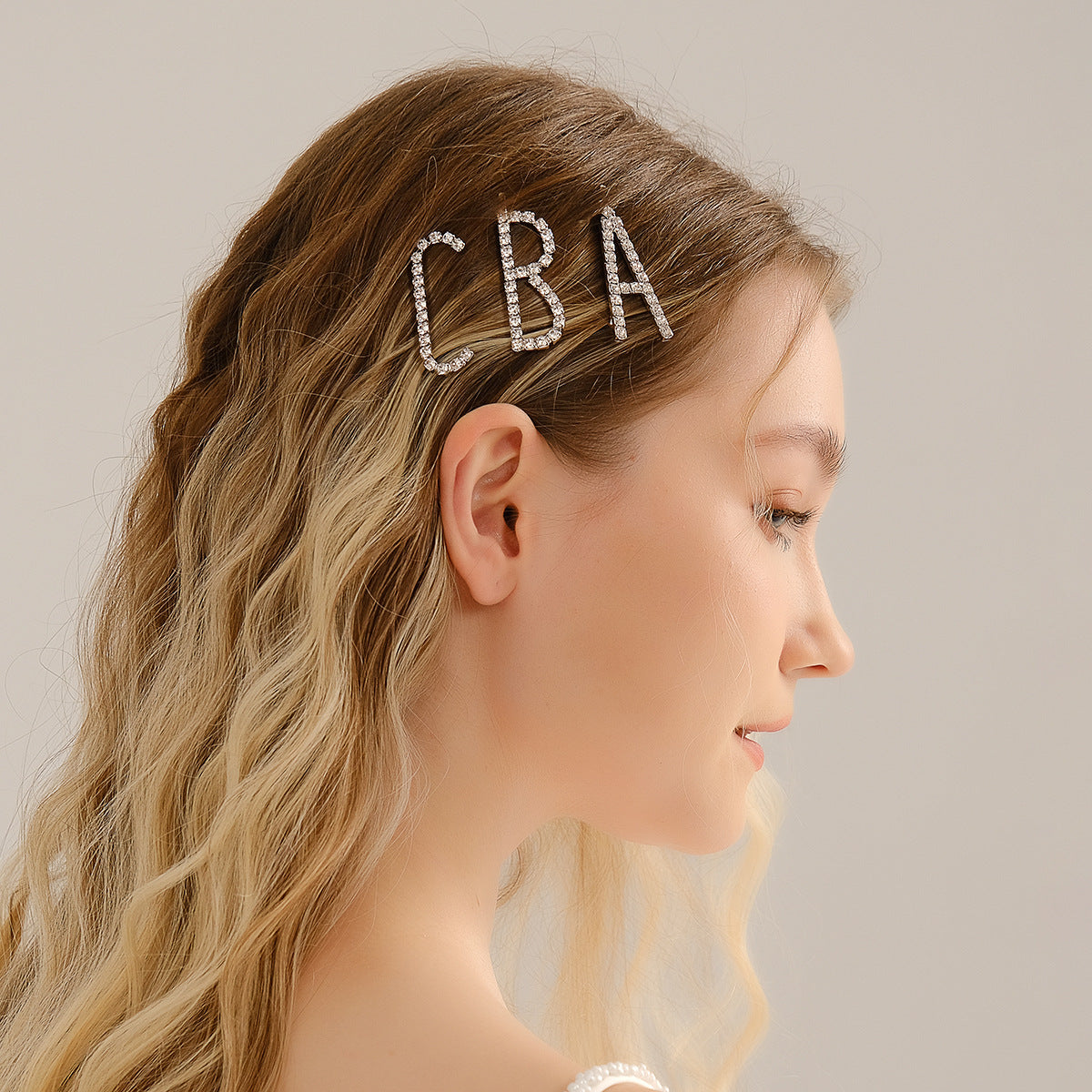Trendy Lettered Hair Clips Set - Elegant Minimalist Design