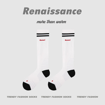 Compression Calf Socks Colorblock Breathable Fitness