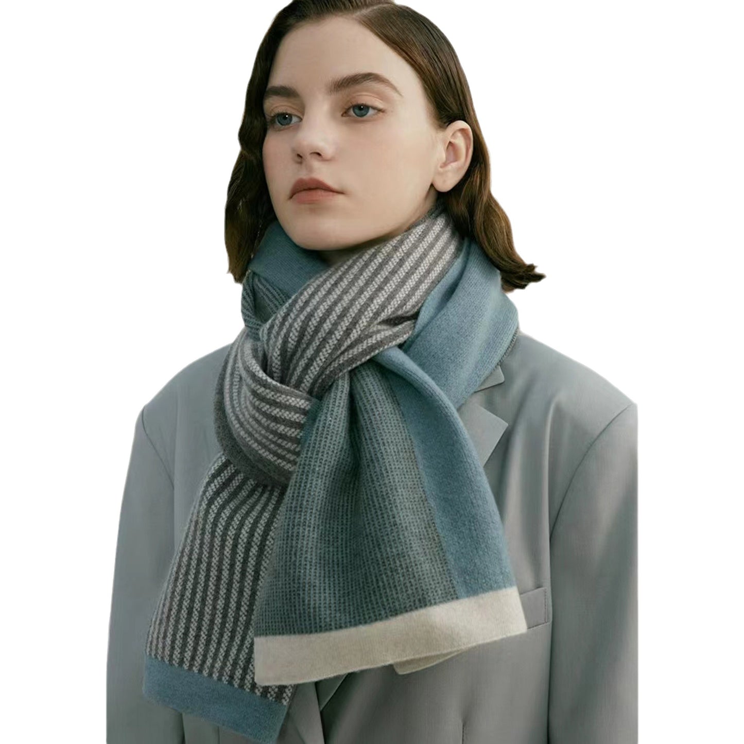 Vintage-Inspired Striped Knit Scarf for All Seasons