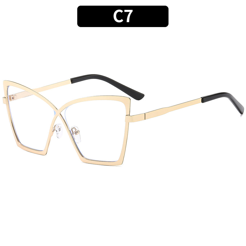 New Oversized Metal Blue Light Blocking Glasses Retro Hipster Style