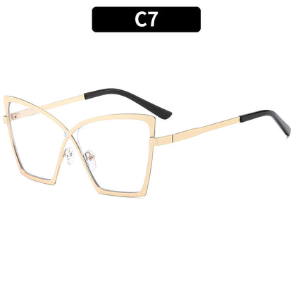 New Oversized Metal Blue Light Blocking Glasses Retro Hipster Style