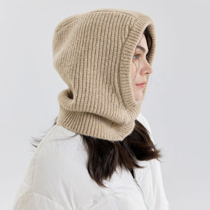 Trendy Solid Color Wool Blend Knitted Balaclava Hat