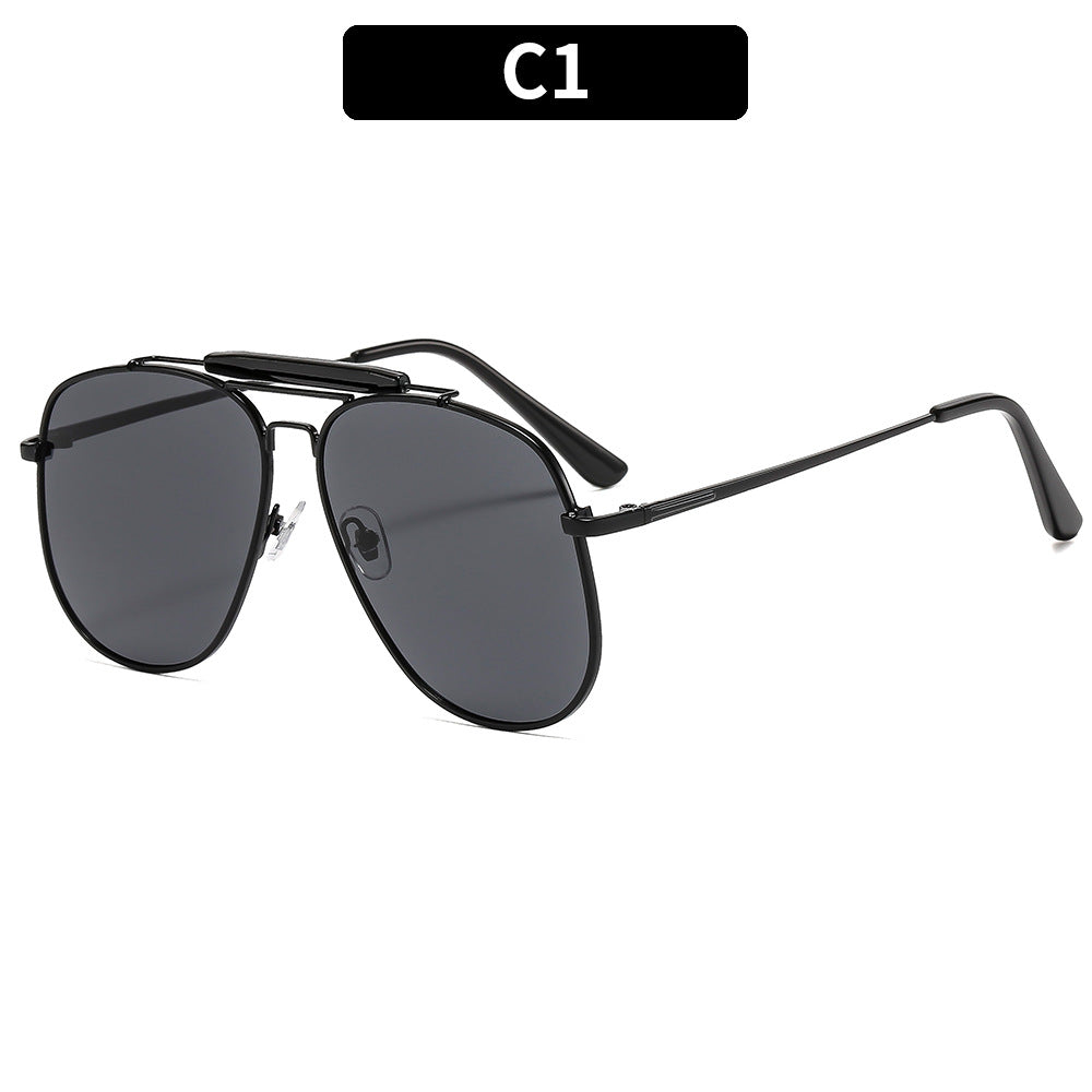 Trendy Metal Frame Cat-Eye Sunglasses Unisex UV400 Protection