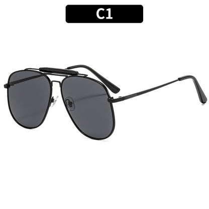 Trendy Metal Frame Cat-Eye Sunglasses Unisex UV400 Protection