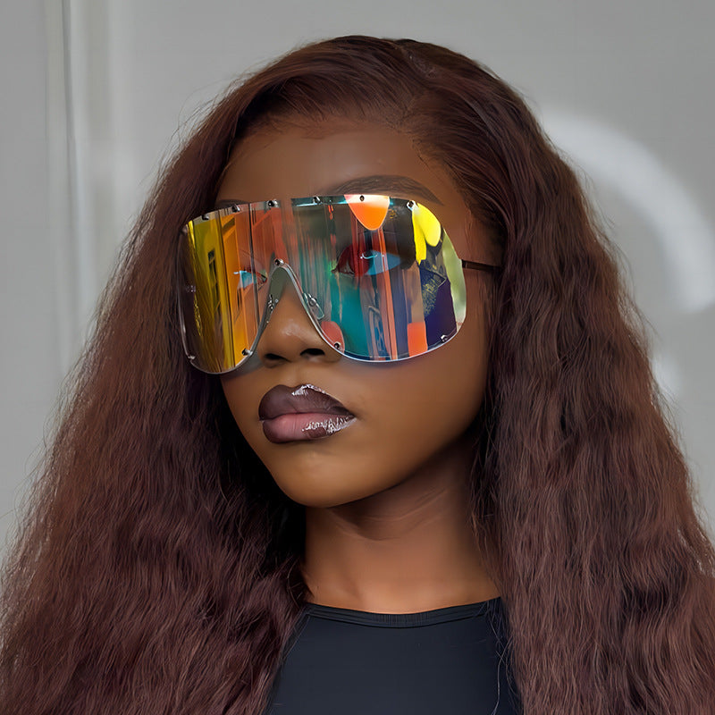 Chic Brown Oversized Sunglasses UV400 Protection