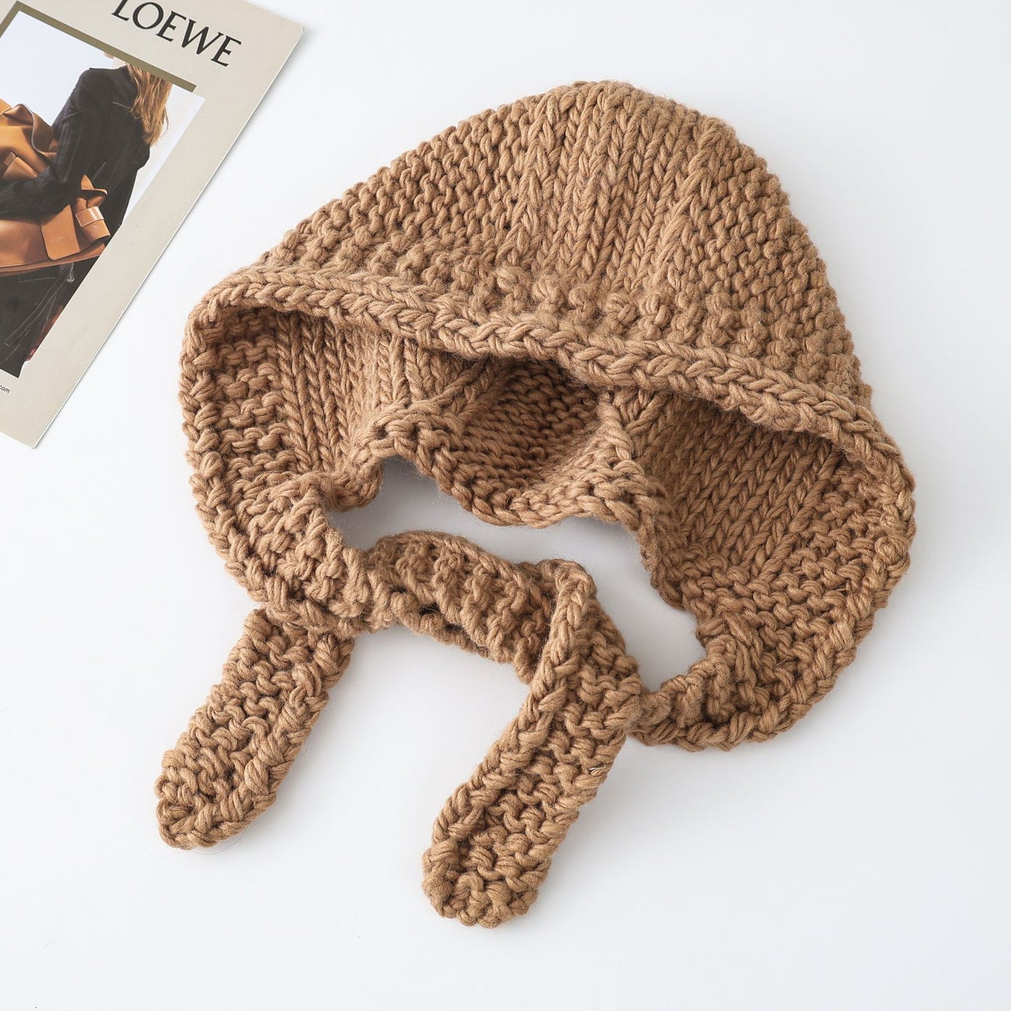 Fashionable Hand-Knitted Warm Beanie With Adjustable Strap