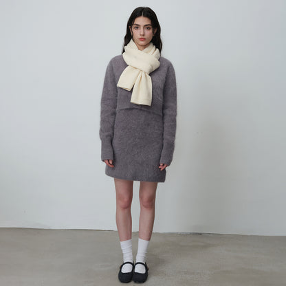 Wool Blend Knitted Scarf Soft Warm Cozy Fashionable Neck Warmer