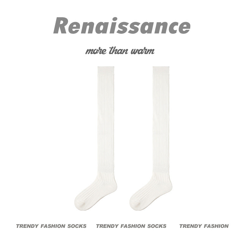 Over The Knee Solid Cotton Compression Socks