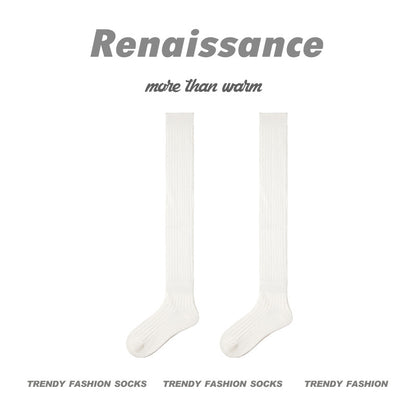 Over The Knee Solid Cotton Compression Socks