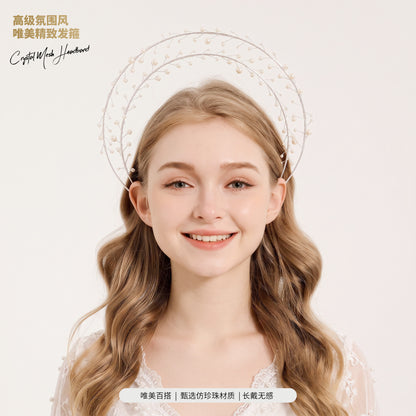 Handcrafted Multi-Layer Floral Crown Hairband for Women
