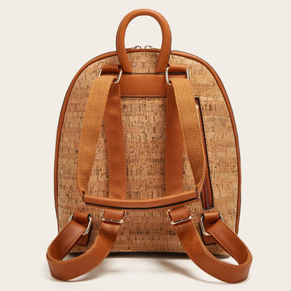 Printed Cork Backpack Waterproof Retro Style Women’s Travel Bag