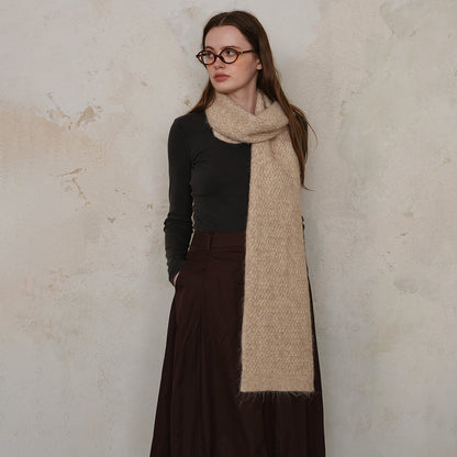 Classic Solid Knit Scarf in Blue - Stylish and Versatile