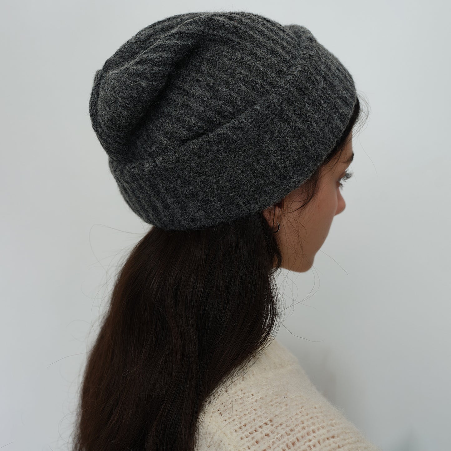Classic Solid Color Knitted Wool Blend Beanie for Women