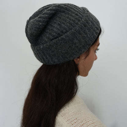 Classic Solid Color Knitted Wool Blend Beanie for Women