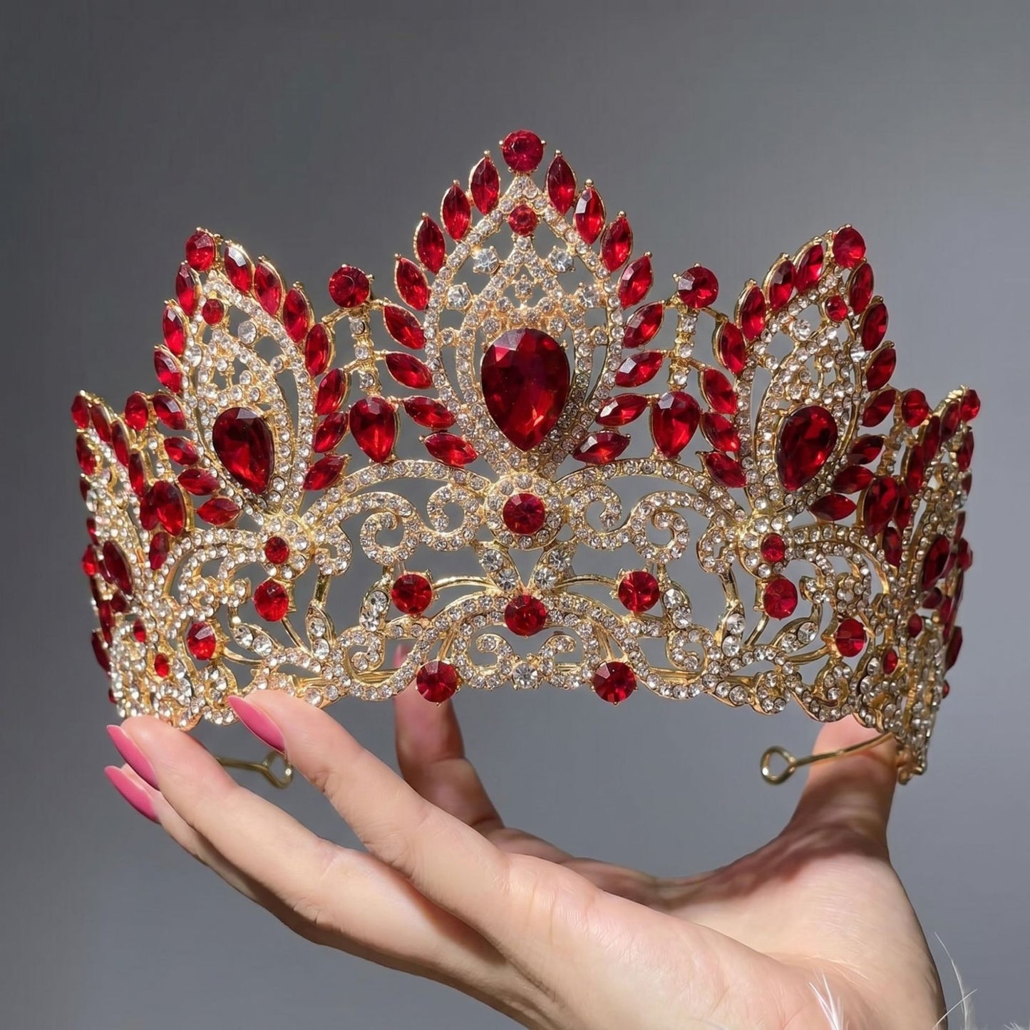 Luxury Bride Crown with Rhinestones for Weddings and Pageants
