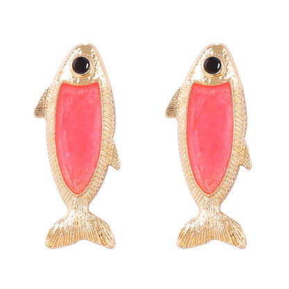 Stud Earrings Koi Fish Alloy Vintage Chic Everyday