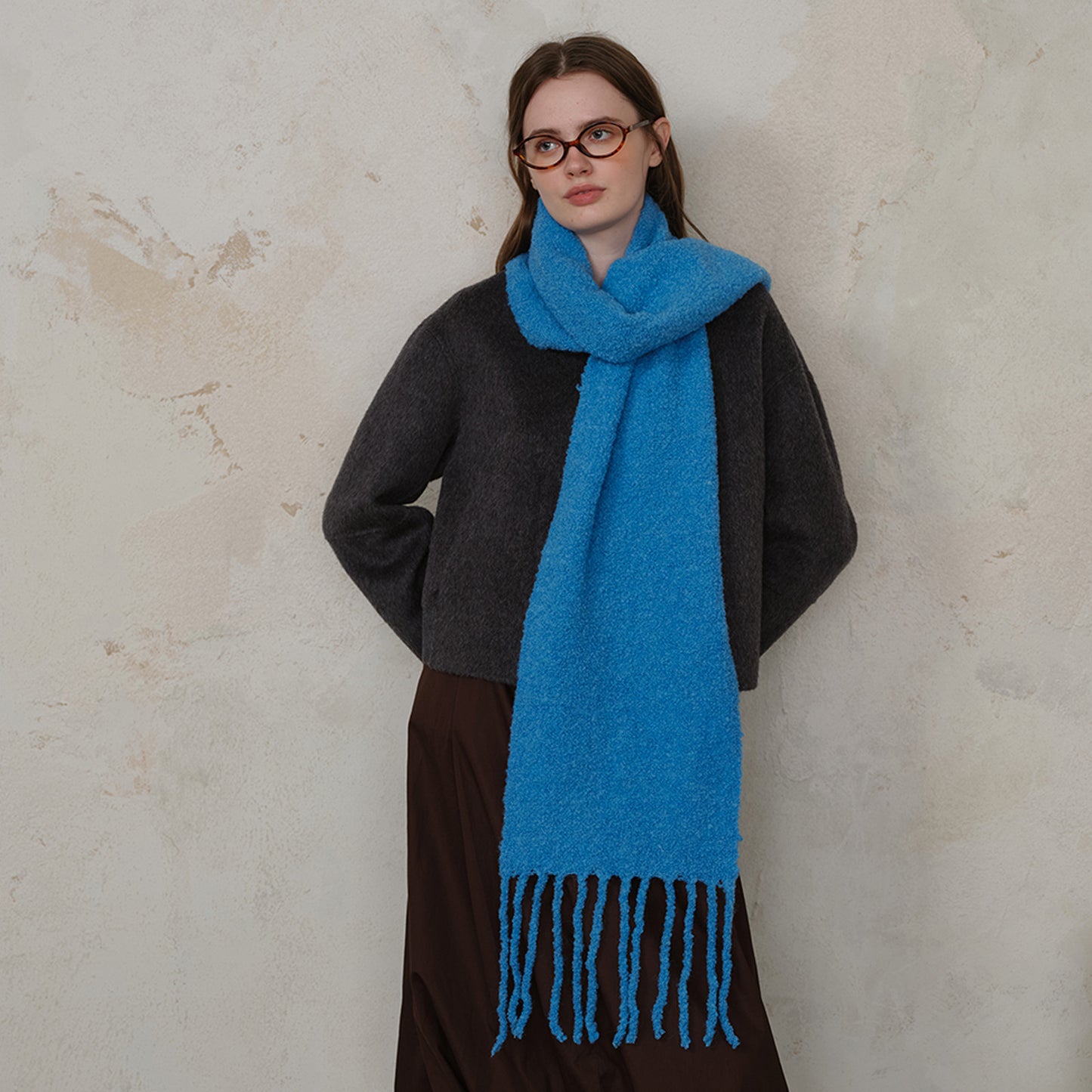 Wool Tassel Scarf Soft Breathable Versatile Wrap for Women