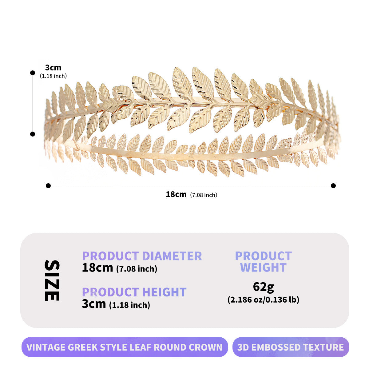 Vintage Greek-Style Gold Olive Leaf Crown Headband for Brides